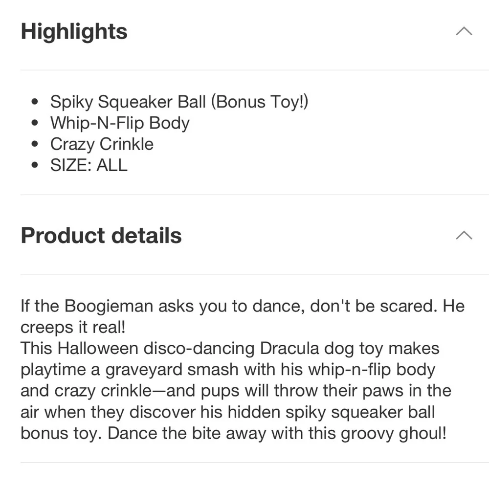 Bark Box Dog Toys Halloween Muttster Madness, The Boogieman‎ Vampire Spikey Ball